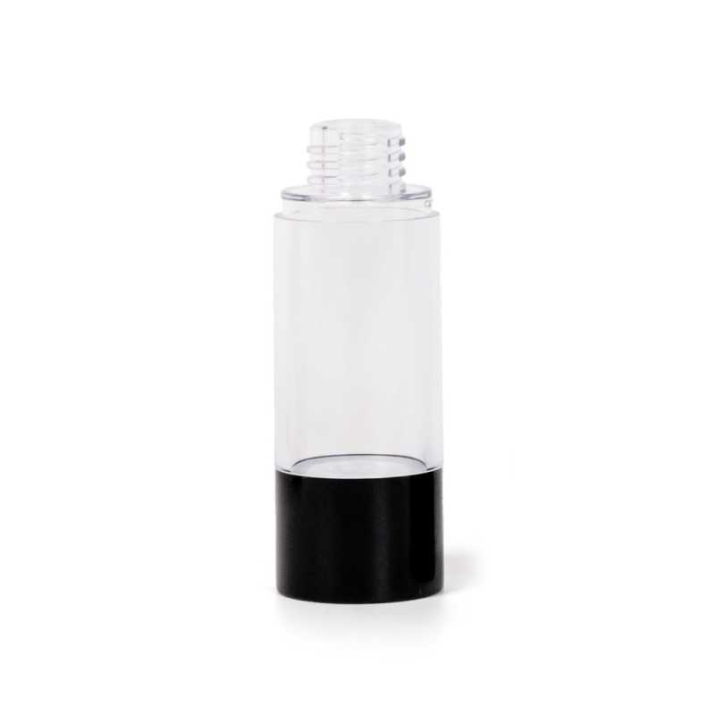 Klare Airless-Flasche mit schwarzem Boden, 30 ml