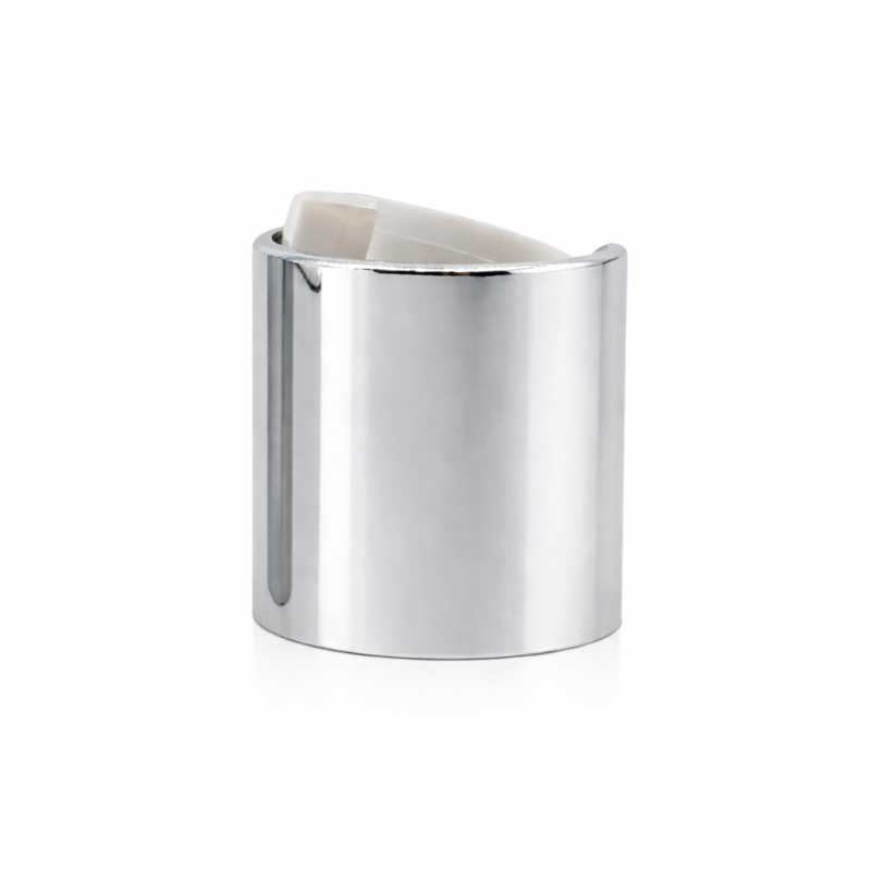 Disc-Top-Verschluss, Aluminium + Kunststoff, silber, weißes Zentrum, 24/410