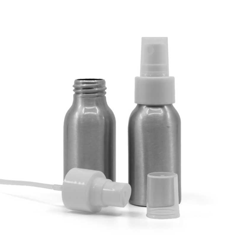 Aluminiumflasche, weißer Sprühnebel, 50 ml