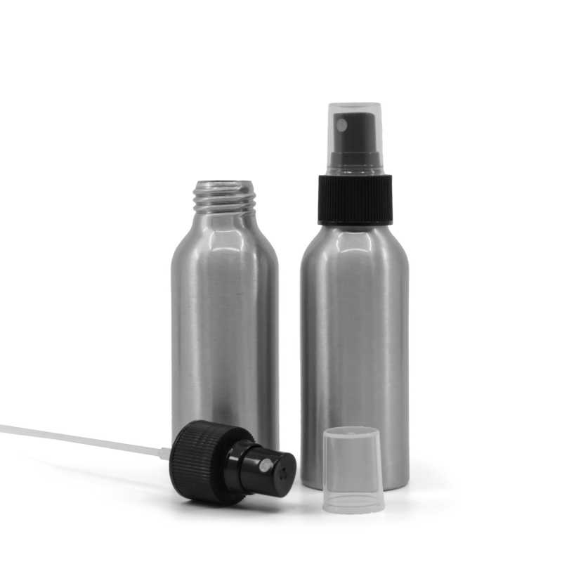 Aluminiumflasche, schwarzes Spray, 100 ml