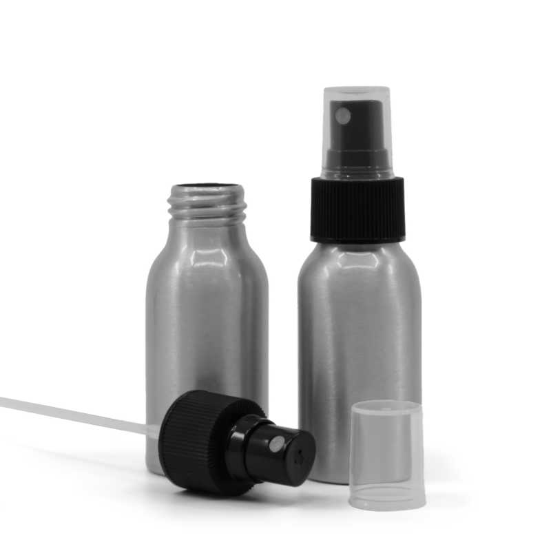 Aluminiumflasche, schwarzes Spray, 50 ml