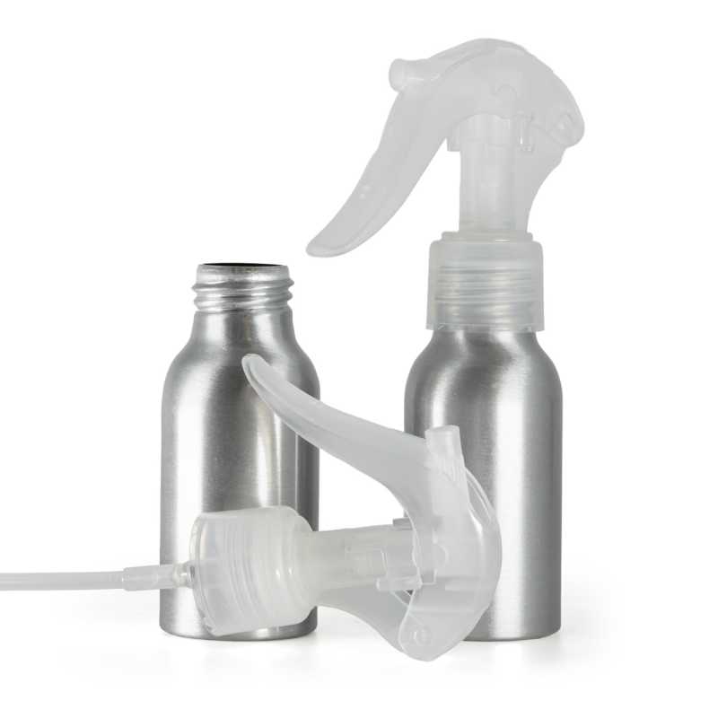 Aluminiumflasche, Mini-Trigger-Spray, transparent, 50 ml