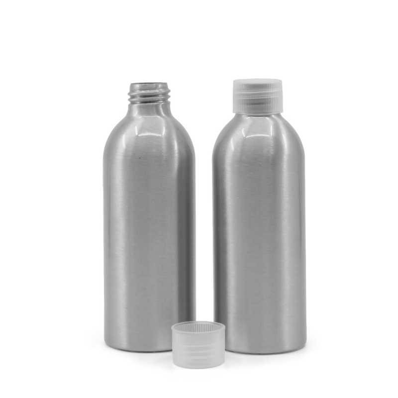Aluminiumflasche, transparenter Kunststoffdeckel, 200 ml