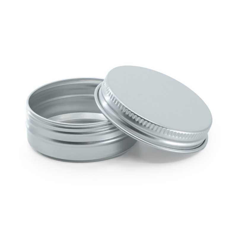 Silberne Aluminiumdose, 47 mm, 30 ml
