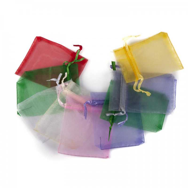 Organzabeutel, 7x9 cm, gemischte Farbe, 10 Stück