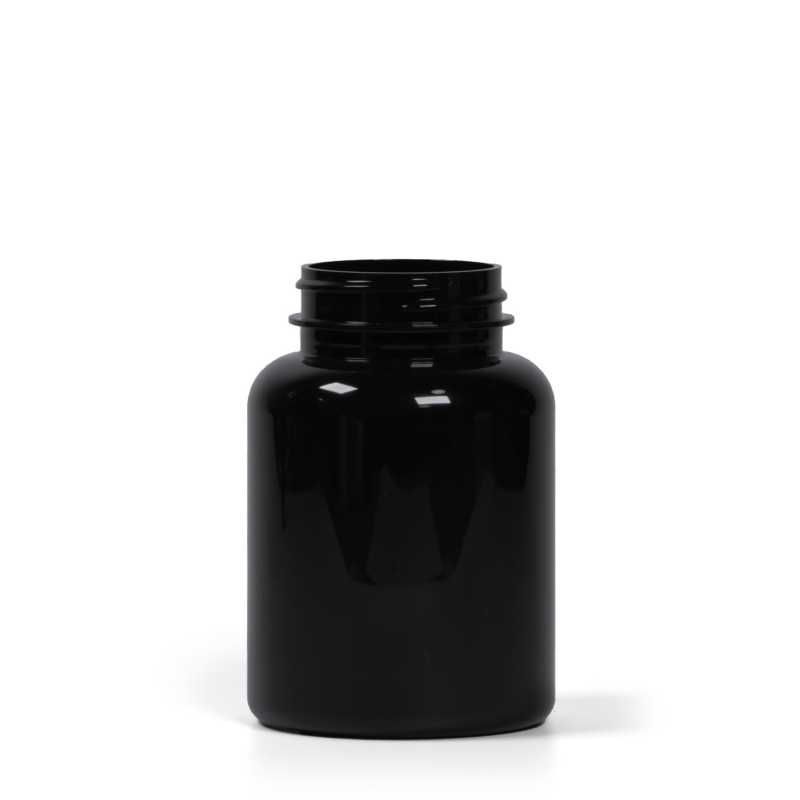 Schwarzes Plastik-Pillenglas, 200 ml