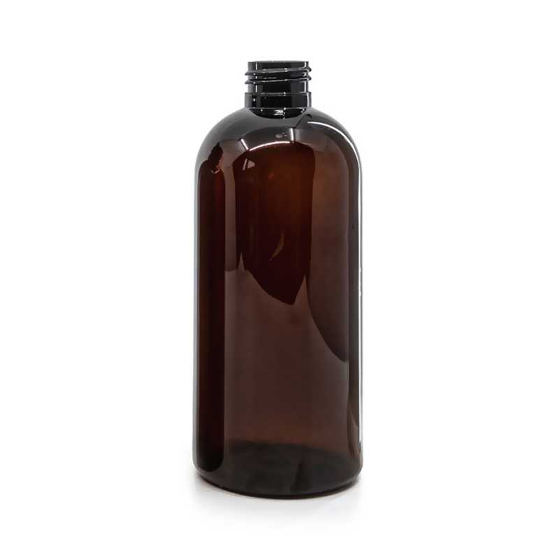Bernsteinfarbene Kunststoffflasche, 24/410, 300 ml, 170 ks