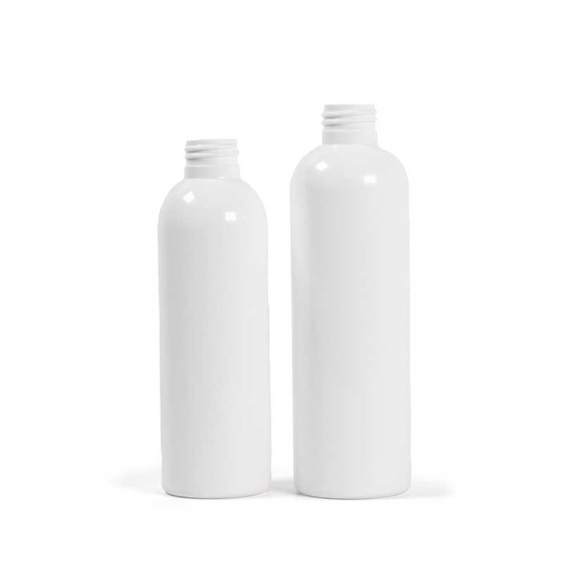 Weiße Kunststoff-Flasche, 24/410, 250 ml, 180 Stück