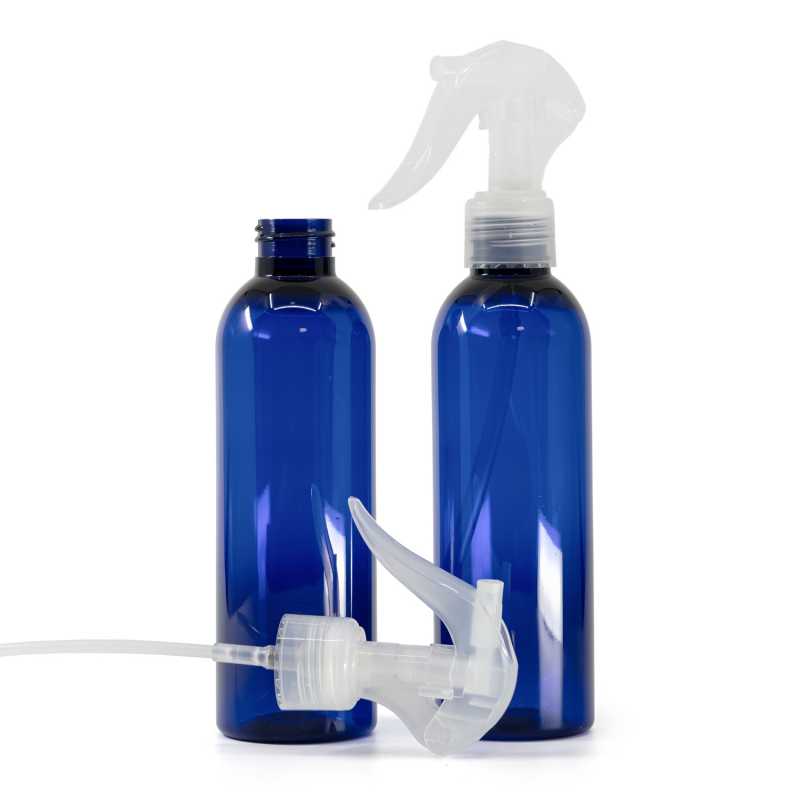 Blaue Kunststoffflasche, Mini-Trigger-Spray, transparent, 200 ml