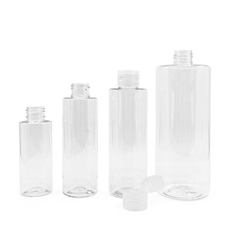 Klare Kunststoffflasche, transparenter Flip-Top, 200 ml
