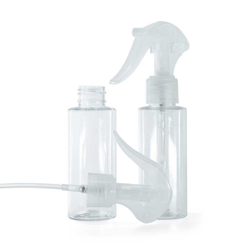 Klare Kunststoffflasche, Mini-Trigger-Spray, transparent, 100 ml