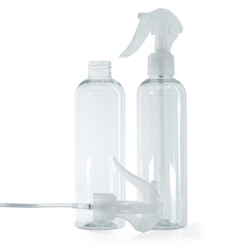 Klare Kunststoffflasche, Mini-Trigger-Spray, transparent, 250 ml