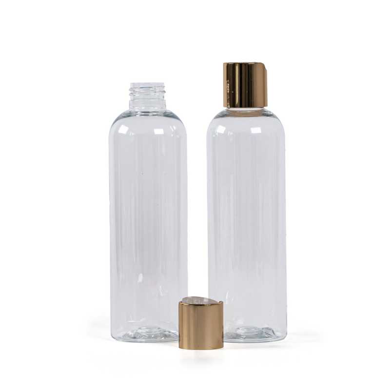 Klare Kunststoffflasche, Golden Disc Top, 250 ml
