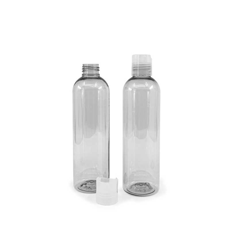 Recycling-Kunststoffflasche, transparenter Scheibendeckel, 250 ml