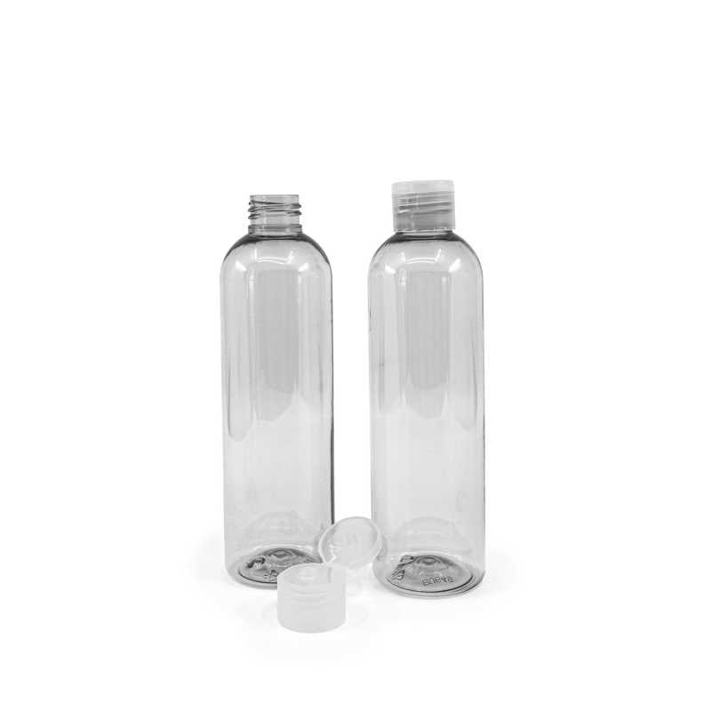 Recycelte Kunststoffflasche, transparenter Flip-Top, 250 ml