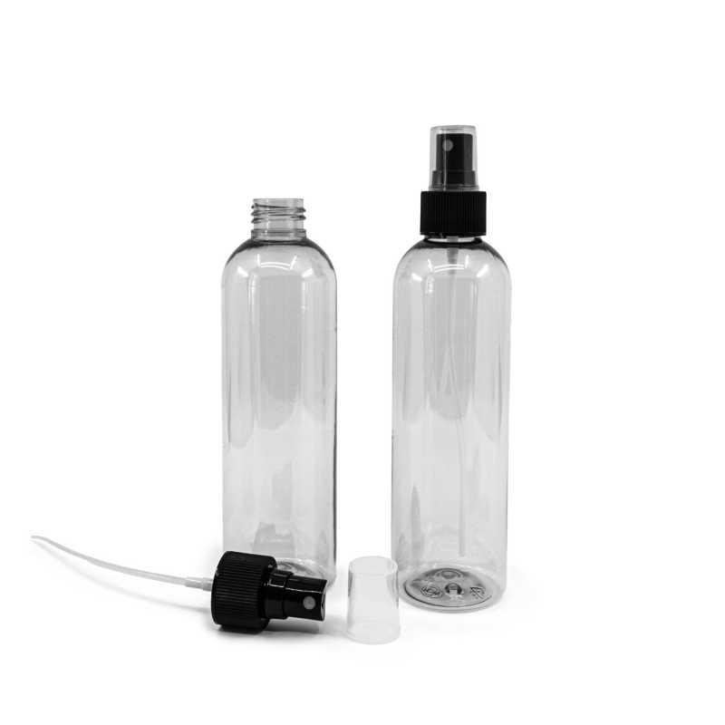 Flasche aus recyceltem Kunststoff, schwarzes Spray, 250 ml
