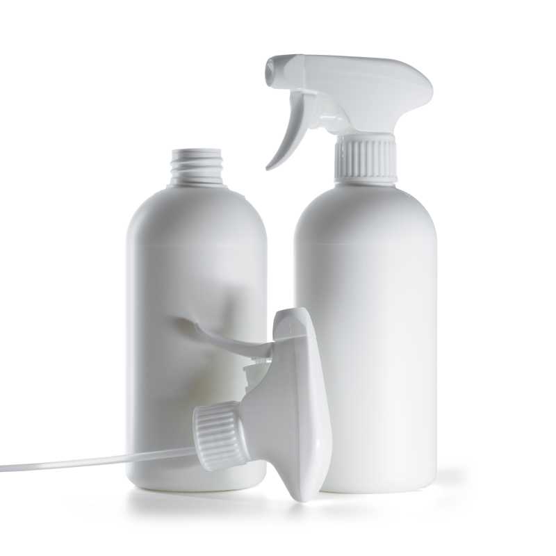 HDPE Kunststoffflasche, weißer Zerstäuber mit Trigger, 500 ml