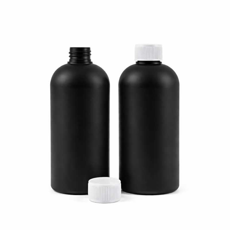 Kunststoffflasche HDPE schwarz mit Sicherheitsverschluss 500 ml