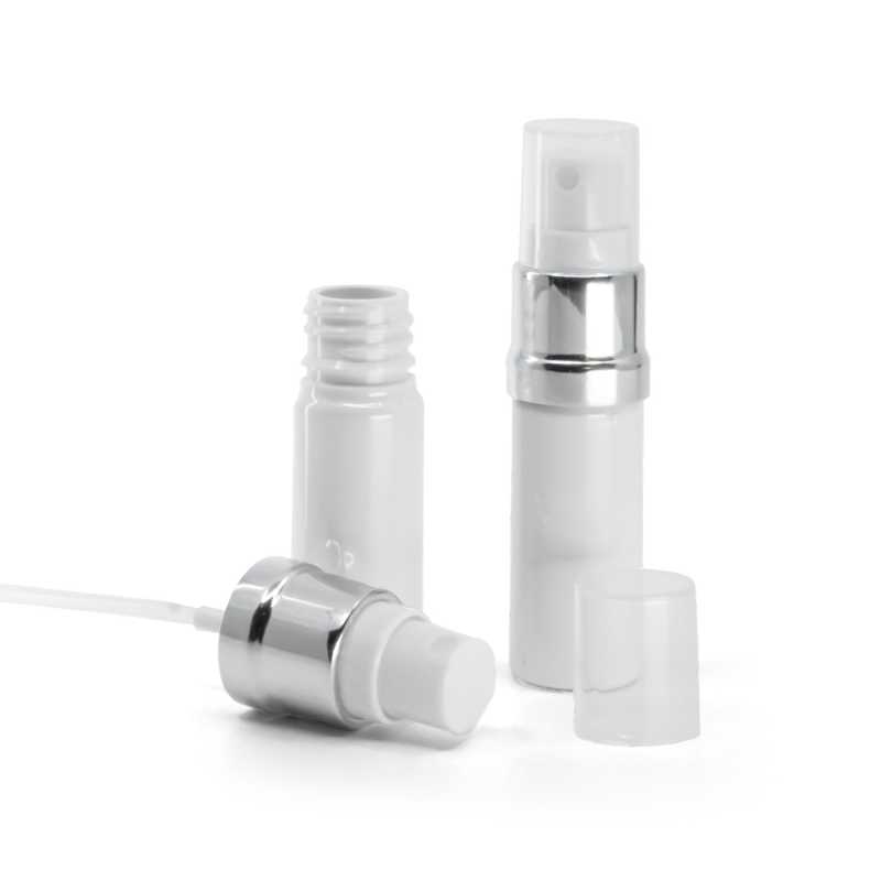 Weiße Kunststoffflasche, Silberweißes Spray, 10 ml