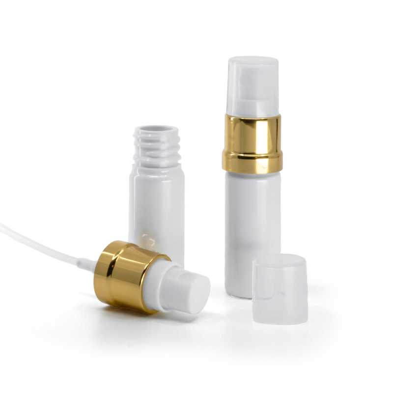 Weiße Plastikflasche, Goldweißes Spray, 10 ml