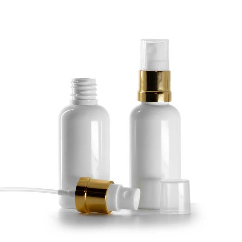 Weiße Plastikflasche, Gold White Spray, 50 ml