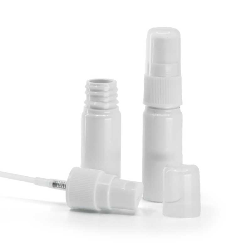 Weiße Kunststoffflasche, weiße Sprühpumpe für Kunststoffflasche, 10 ml