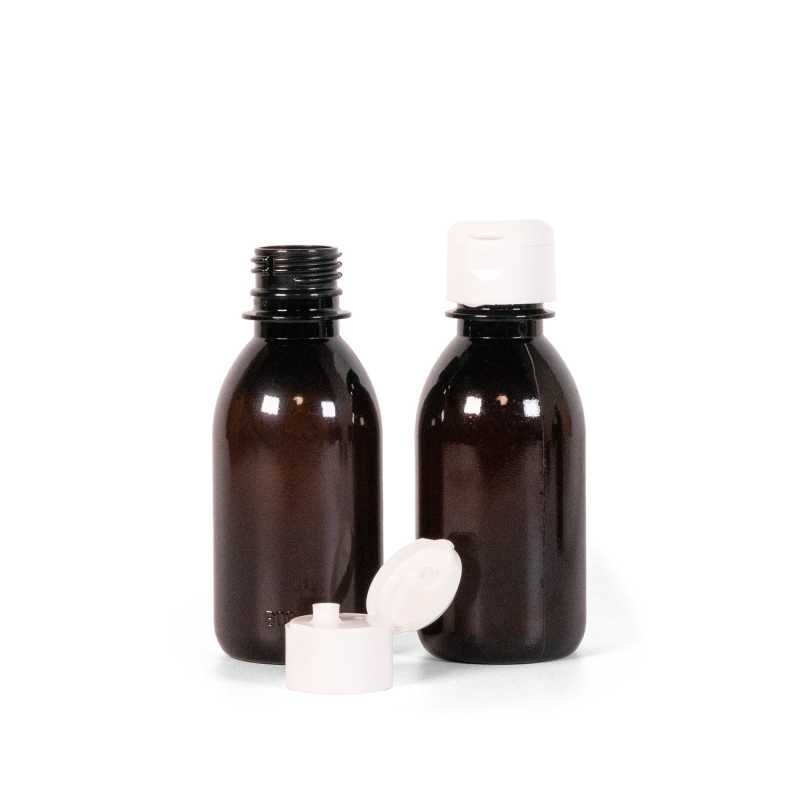 Braune Kunststoffflasche mit Klappverschluss 150 ml