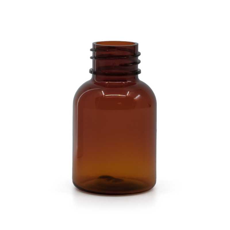 Kunststoff-PET-Flasche, braun, 25 ml