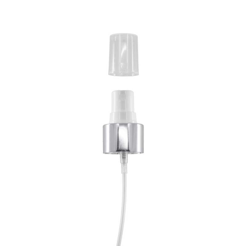 Feiner Nebelzerstäuber, weiß, glänzende Silbermanschette, 24/410