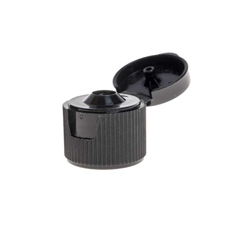 Schwarzer Kunststoff-Flip-Top-Verschluss, 18/410