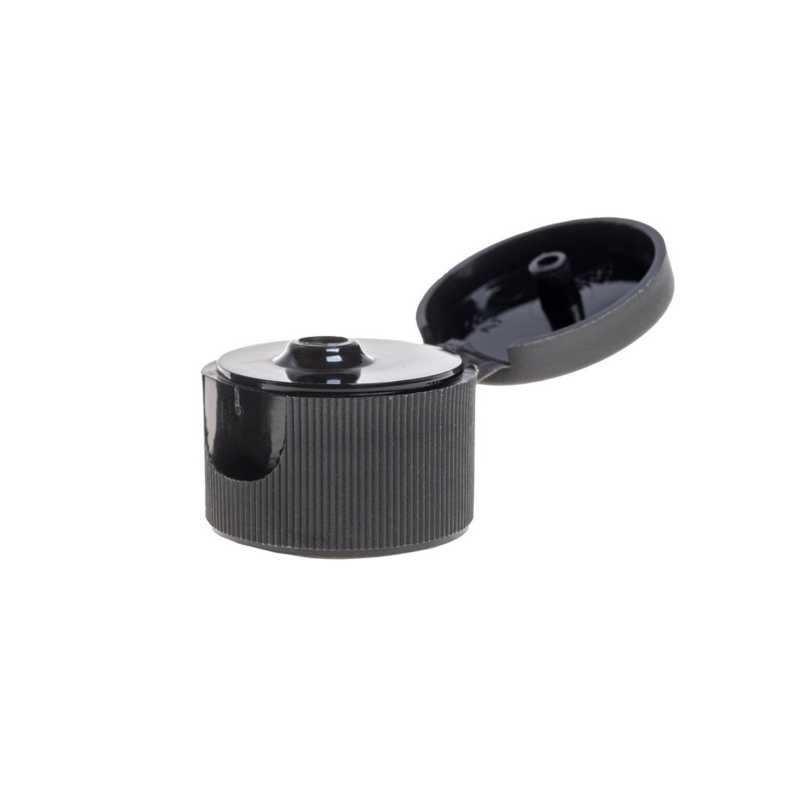 Schwarzer Kunststoff-Flip-Top-Verschluss, 24/410