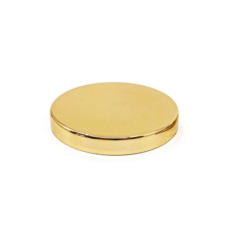 Goldglänzender Kunststoffdeckel für 70-mm-Glas