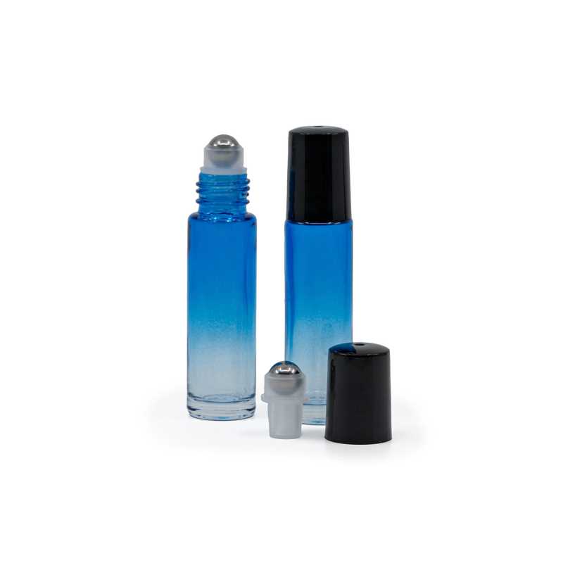 Glasflasche 10 ml, blau, ROLL-ON, LAGERBESTAND