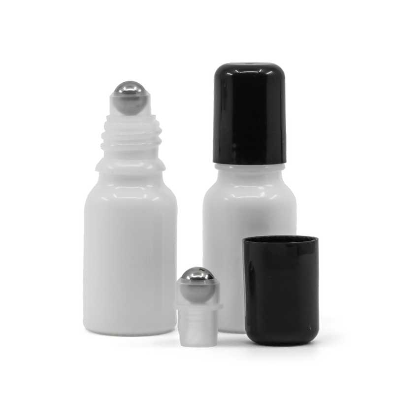 Weißglasflasche mit Roll-On, 10 ml