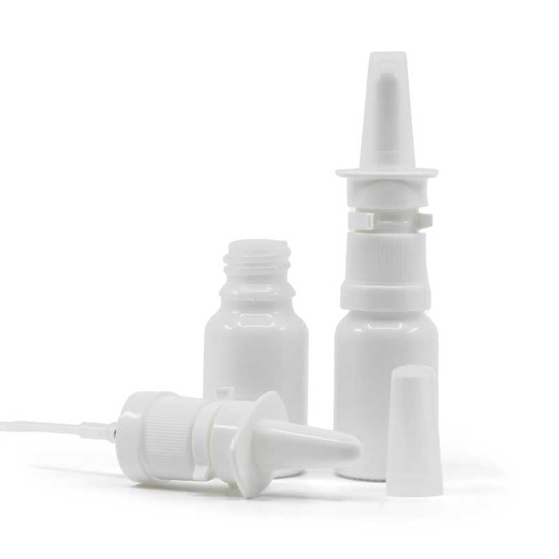 Weißglasflasche, Weißes Nasenspray, 10 ml