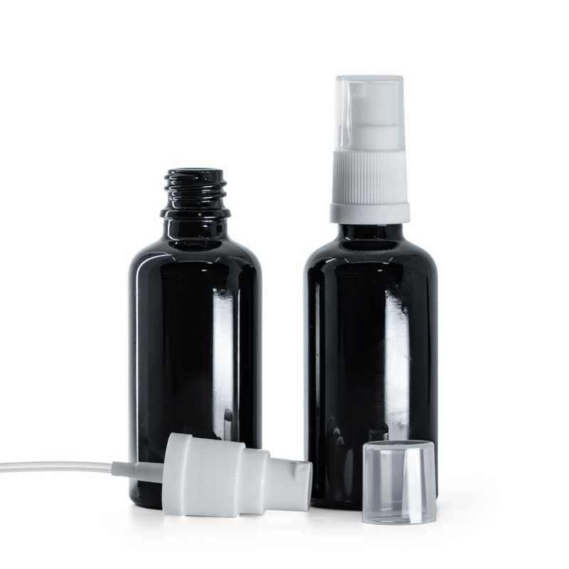 Glasflasche Schwarz Glänzend, 30 ml