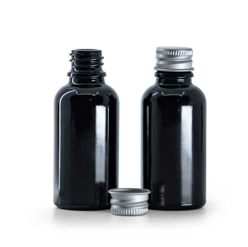 Flakon, Glas, schwarz glänzend, 30 ml