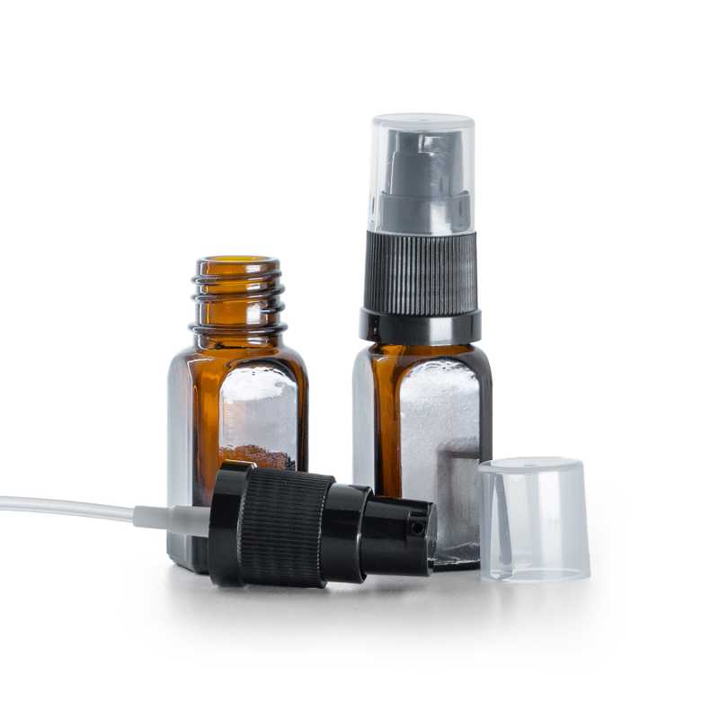 Glas-Vierkantflasche, Lotion-Pumpe, 10 ml