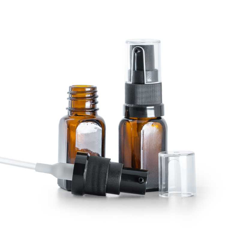 Glas-Vierkantflasche, Ölpumpe, 10 ml