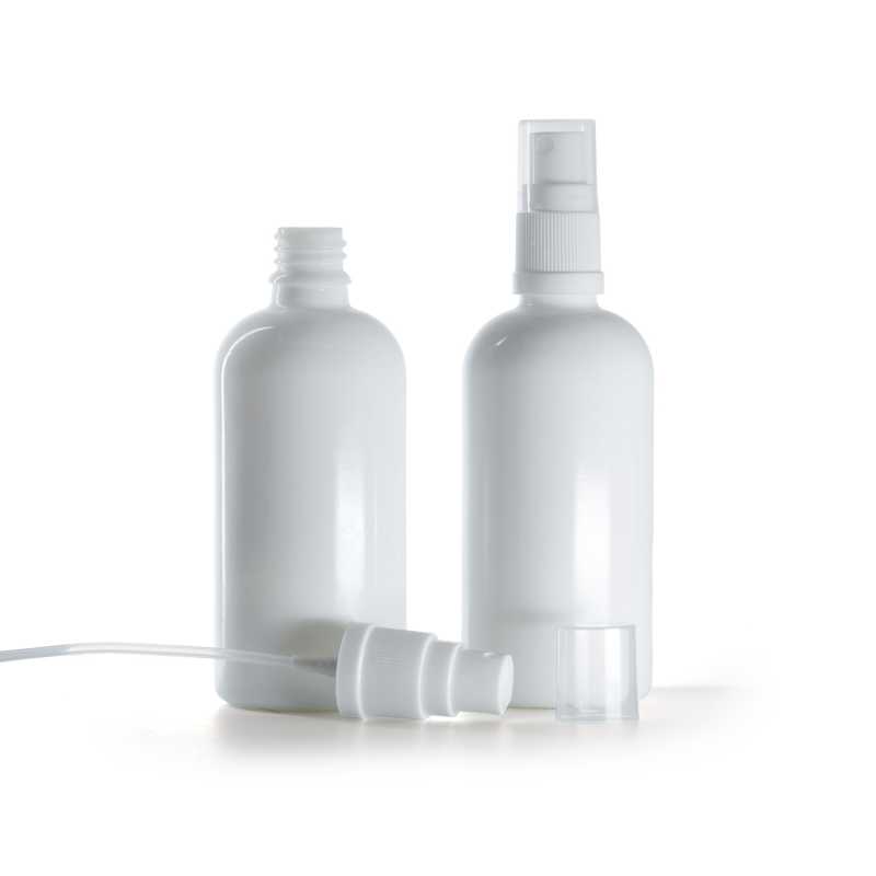 Weißglasflasche, weißer Sprühnebel, 100 ml