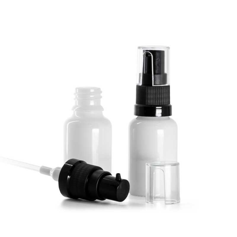 Weißglasflasche, Ölpumpe, 15 ml