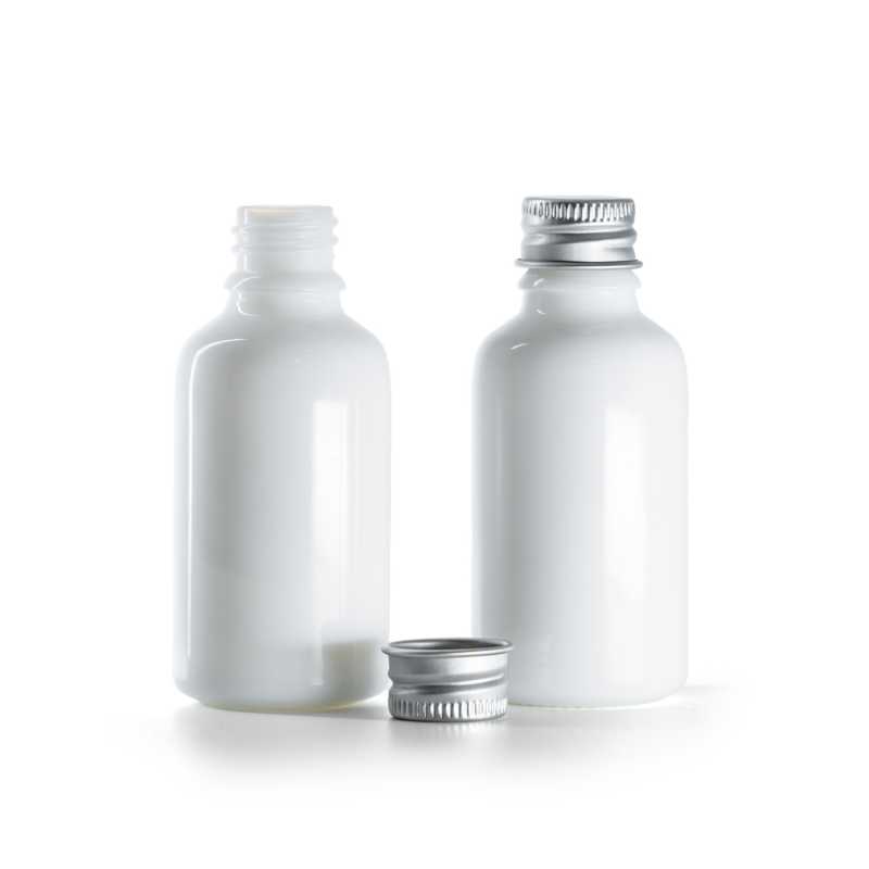 Flakon, Glas, weiß, Aluminiumverschluss, 30 ml