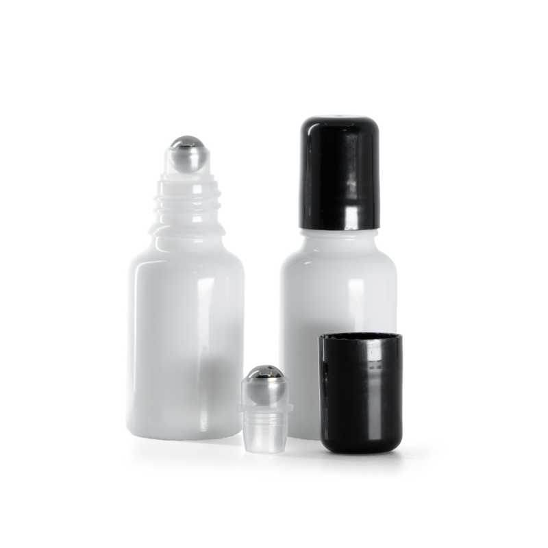 Weißglasflasche mit Roll-On, 15 ml