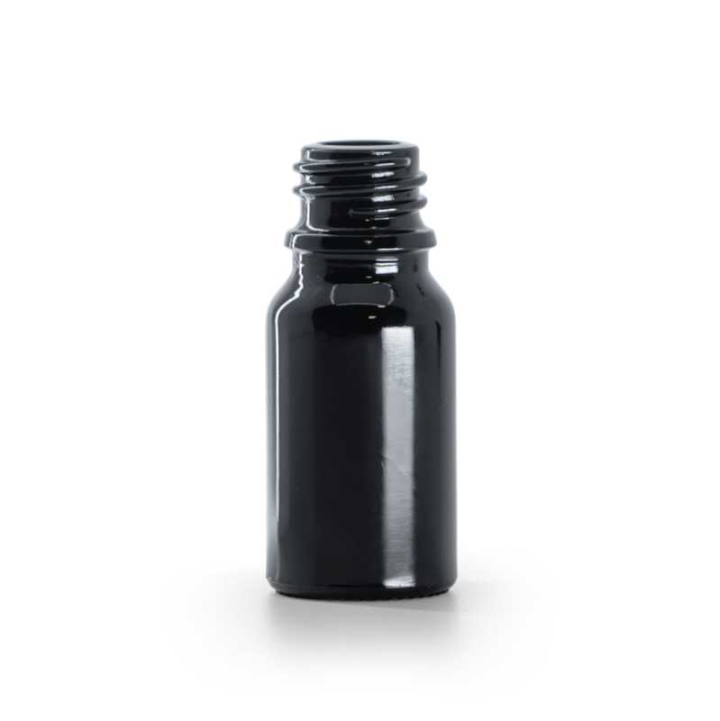 Schwarz glänzende Glasflasche, 10 ml, 192 Stück