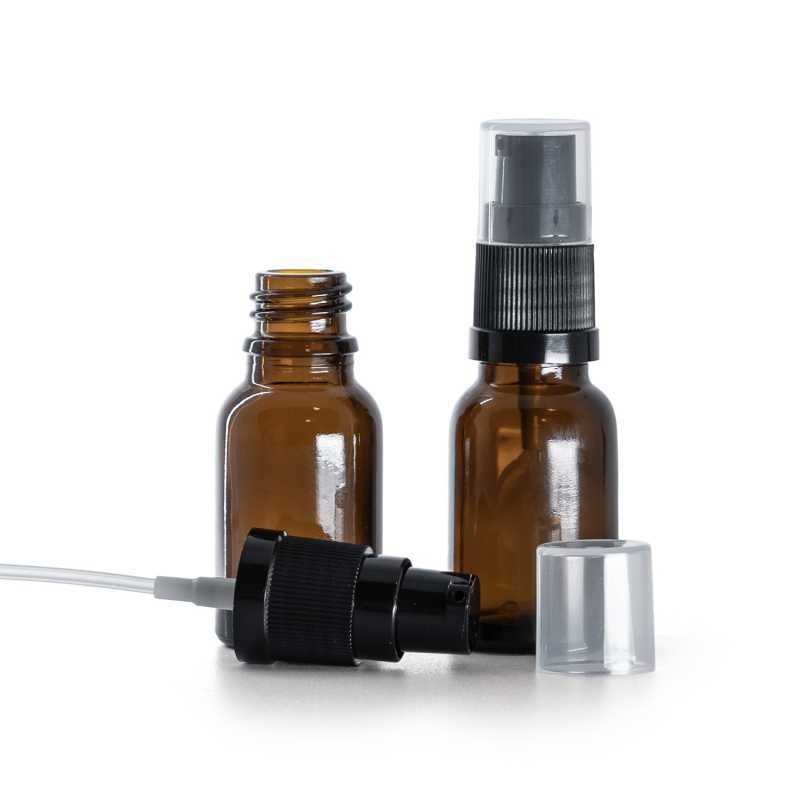 Braunglasflasche, Lotionpumpe, 15 ml