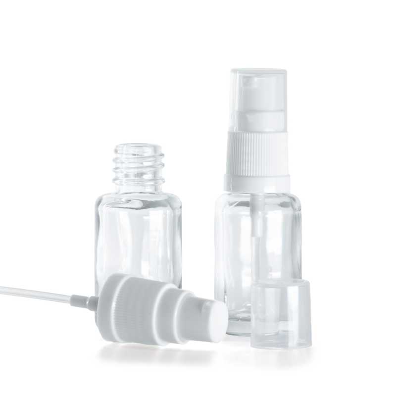 Klarglasflasche, rund, weiß Lotion Pumpe 12 ml