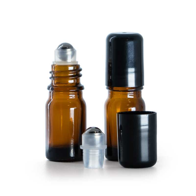 Braunglasflasche mit Roll-On, 5 ml