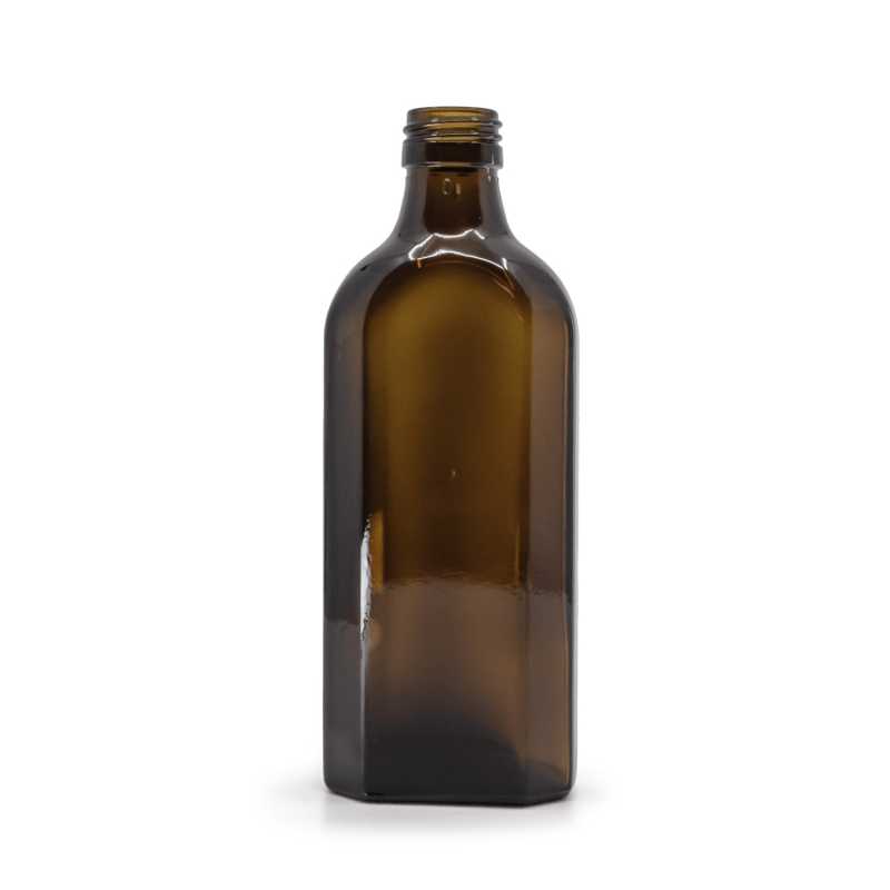 Braunglasflasche für Medizin, rechteckig, PP28, 250 ml