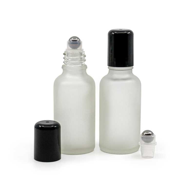 Klarglasflasche mit Roll-On, 30 ml, mattiert