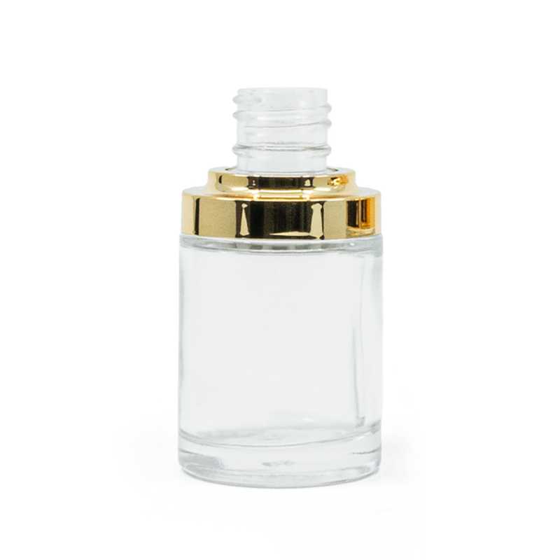 Klarglasflasche, Gold glänzend, 20/410, 30 ml